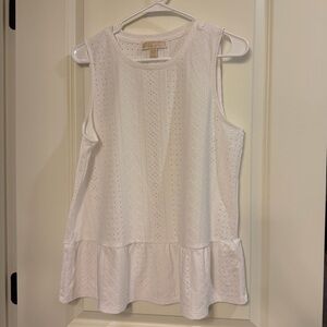 Michael Kors White Eyelet Tank Top